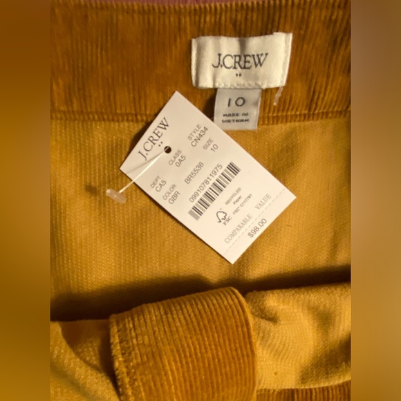 NWT J. Crew Goldenrod Corduroy Mini Skirt - Picture 5 of 10